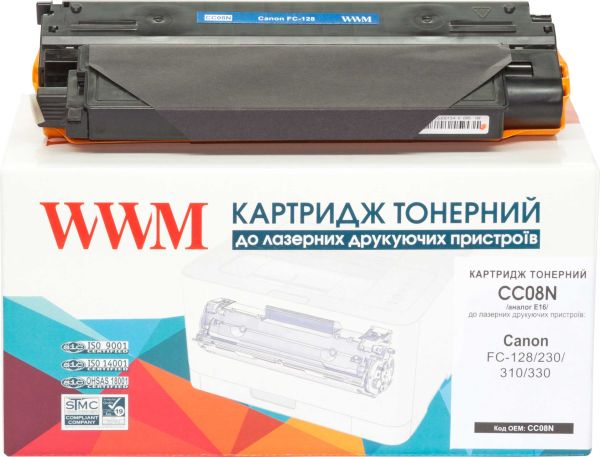 Картридж тонерний WWM для Canon FC-128/230/310/330 аналог E16 Black ( 2000 ст.) (CC08N)