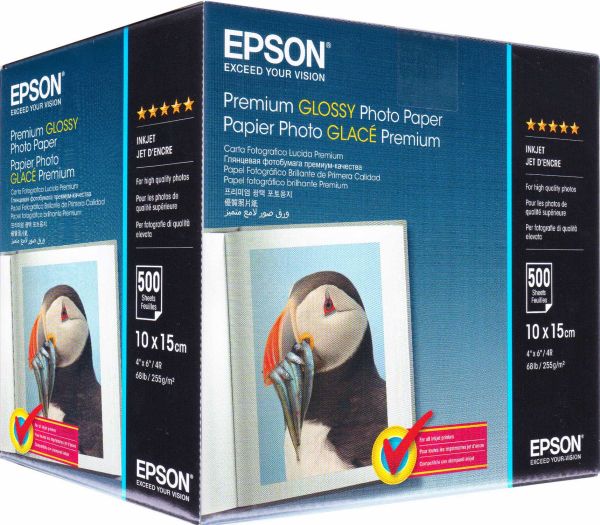 Фотопапір Epson глянсовий 255г/м кв, 10см x 15см, 500арк (C13S041826)