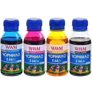Комплект чорнила WWM E64 B/C/M/Y для Epson 4х100г (E64SET4-2) водорозчинні